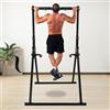 BRRIDE Barra per trazioni pieghevole Power Tower Dip Station Pull Up Bar regolabile in altezza per fitness, asta orizzontale fino a 200 kg, portata per casa, ginnastica, calistenica (nero e rosso)