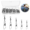 LOBVABA 100 Pezzi Anelli Solidi con Moschettone per Connettori Clip Girevoli, Girelle Canna da Pesca, Girella da Pesca Girevoli da Pesca, Connettore Girevole da Pesca, Accessori per la Pesca 7# 8# 10# 12# 14#
