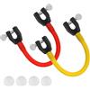 lasuroa 2 Pz Connettore per Punta da Sci, Connettore da Sci con 4 Distanziatori Ausilio per l'Allenamento da Sci Attrezzatura per l'Allenamento da Sci per Bambini Principianti (Rosso, Giallo)