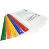 Rapesco 1503 Buste con Chiusura a Zip in Metallo, A4+, Trasparente con Zip Colorate, Confezione da 5