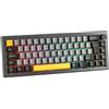EPOMAKER EK68 65% Guarnizione Tastiera Meccanica NKRO con Manopola, Layout ISO (UK), Tastiera da Gioco Hot Swap a Tripla Modalità con Batteria 3000mAh, RGB per Win/Mac (Gateron Pro Yellow, Oro Nero)
