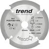 Trend Lama circolare PCD fibrocemento 140mm 20mm 4 denti grossa | Per taglio fibrocemento: 4 denti, 1,8 mm, angolo +12° e finitura grossa, PCD/FSB/1404
