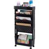 DOEWORKS Libreria Piccolo Scaffale per Libri, Carrello Portaoggetti Libreria con Ruote 5 Livelli Carrello Cucina, Carrello con Ruote per Soggiorno Biblioteca Camera da Letto Ufficio, Nero