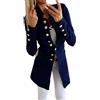 Generic Gilet Lungo Con Donna Americana Manica Lunga Donna Donna Slim Fit Giacca Cappotto Donna Leopardo, BU1, S