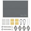 TUIBEIDAMAI Vela Ombreggiante 3x4,Telo Ombreggiante Impermeabile,Vela Rettangolare con Kit Fissaggio,Tenda a Vela,Tenda da Sole Poliestere Antistrappo, Anti UV per Esterno,Balconi, Giardino,Terrazza,Grigio