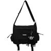 Inshere Borsa a tracolla estetica con graziosi aghi e ornamenti, borsa a tracolla in nylon, borsa a tracolla giapponese, per uomo e donna, nero-A02, Nero-A02