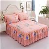 Morbuy 3 Pezzi Set Gonna da Letto per Singolo Matrimoniale e Una Piazza e Mezza Elasticizzata Copriletto con Volant Coprirete per Letto Lenzuola con 2 Federe (100x200+48x74cm,Fiori Viola)