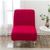 Highdi Fodera Copripoltrona Senza Braccioli Elasticizzato, Velluto Copridivano Coprisedie Accent con Schienale 1 Posto Lavabile Removibile Coprisedia per Sala da Pranzo Soggiorno (Rosa Rossa)