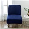 Highdi Fodera Copripoltrona Senza Braccioli Elasticizzato, Velluto Copridivano Coprisedie Accent con Schienale 1 Posto Lavabile Removibile Coprisedia per Sala da Pranzo Soggiorno (Blu Navy)