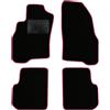 QUEMAR Tappetini Auto compatibili con Punto e Punto EVO 2009-2018/ Kit Tappeti in Moquette e Gomma su Misura (Set 2 Anteriori + 2 Posteriori)/Ricami e Colori Personalizzati (0 Ricami, Bordo Rosa)