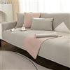 ZCXRYFL Copridivano 1 2 3 4 Posti Copridivani Antiscivolo per Divani in Pelle/Legno/Tessuto Fodere Divano Universale Penisola Angolare A L/U Coperta AntiGraffio, Cotone E Lino(70X90cm,Grey)