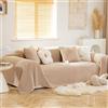ZCXRYFL Telo Arredo Divano Penisola 1 2 3 4 Posti Copridivano Morbido Coperte Divano In Peluche Protezione Mobili Rivestimento Divano Antiscivolo Per Antigraffio Gatto Bambino Che Gattona (180X300cm,Brown)