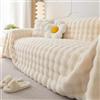 ZCXRYFL Telo Salva Divano Peluche 1 2 3 4 Posti Copridivano In Anti Scivolo Fodere divano Antigraffio Di Gatti Per Divani Penisola/Angolo Copertura Multiuso Per Divano Letto/Sedia Sdraio(180X300cm,Beige)