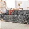 ZCXRYFL Telo Arredo Divano Angolare 1 2 3 4 Posti Copridivano Penisola Copertura Divano in Ciniglia Protezione dei Mobili Fodera Divano per AntiGraffio Gatto Bambino Che Gattona(180X130cm,Black)