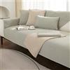 ZCXRYFL Copridivano 1 2 3 4 Posti Copridivani Antiscivolo per Divani in Pelle/Legno/Tessuto Fodere Divano Universale Penisola Angolare A L/U Coperta AntiGraffio, Cotone E Lino(110X240cm,Green)