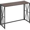 HOMCOM Tavolo Consolle da Ingresso in Stile Industriale, Tavolino Pieghevole Salvaspazio in Legno e Metallo, 100x38x80cm, Marrone