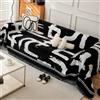 ZCXRYFL Telo Copridivano Per Penisola/Angolare 1 2 3 4 Posti Telo Salva Divano Antiscivolo Lusso Copertura Divano In Ciniglia Con Finiture In Nappe Coperta Multiuso Per Divani/Poltrona(180X380cm,Black)