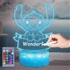 Hoofun Lampada Stitch: 16 Colori Luce Notturna LED 3D con Telecomando e Smart Touch, DIY Fai-da-te con 2 Pennarelli Inclusi, Lavagna Messaggi, Regali Stitch Bambini Compleanno Natale Camera da Letto Ragazzi