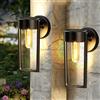 Weiongppy Applique Da Esterno Solare,2 Pezzi Applique Da Esterno A Led,Luci Da Parete Per Esterni Luminose,Luci Da Parete,Ip65 Impermeabile,2 Modalità,Per Portico, Ingresso, Porta, Patio E Garage（Bianco Caldo）