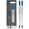 Parker ricarica per penna roller | punta media | blu | confezione da 2