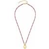 JEWELS BY LEONARDO Collana Anka con perle di granato infilate, ciondolo a forma di cuore, con retro inciso, lunghezza 45-50 cm, regalo per anniversario 023228, 45, Acciaio inossidabile, Nessuna pietra