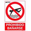 WOLFPACK Cartel Prohibido Bañarse 30x21 cm.