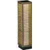 Outsunny Lampada Solare da Giardino con Pannello di Ricarica, in Acciaio e Rattan, 15.5x15.5x69 cm, Nero e Marrone|Aosom