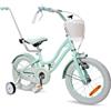 sun baby Heart Bike Bicicletta per una bambina, 12 14 16 pollici, 2-6 anni, bicicletta per bambini con rotelle con manubrio ragazzina (12 pollici, Rosa)