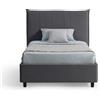 EvergreenWeb Letto con Contenitore 1 Piazza e Mezza BILBAO Grigio scuro