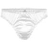 Satini Raso Volant Femminuccia Perizoma Tanga Mutandoni Slip Mutandine Biancheria Intima (Bianco, M)