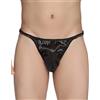 Satini Intimo da Uomo Sottogonna Raso Tanga Bikini (Nero, 2XL)