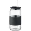 Bicchiere con cannuccia in vetro borosilicato 550ml Borosip personalizzate o neutre