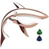 Imelod capo Guitar Capotasto Shark Capotasto per chitarra acustica ed elettrica, in lega di zinco per chitarra 6 corde con buona sensibilità della mano, nessun ronzio del tasto e durevole(Oro Rosa)
