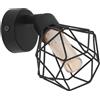 Eglo Leuchten my light Faretto 1 luce Zapata 1 moderno nero opaco con gabbietta 1XG9 a led inclusa 32765/20