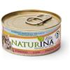 Naturina Elite Cibo Umido Naturale per Gatti - Tonno con Prosciutto - 24x70 gr