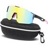 XIKAYA Occhiali da Sole Sportivi Uomo Donna UV400 - MTB Ciclismo Running Corsa Bici Veloci per Sport Estremi - Blu