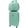 Camomilla Milano Set 2 pz Valigeria, Trolley (40 lt.) + Vanity Case (15 lt.), Materiale Rigido, Ruote Pivotanti, Colore Verde Azzurro