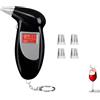 Sathychanpy Alcolometri,Etilometro Polizia,Etilometro portatile professionale con 5 bocchini, misuratore di promille con schermo LCD digitale, Alcolometro ad alta Precisione per uso Domestico e per Feste