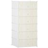 DecHome Scarpiera Modulare Salvaspazio 6 Cubi 45x35x17cm Plastica e Acciaio 45x36.5x108cm Bianco 172WT8