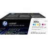 HP Confezione da 3 cartucce originali di toner ciano/magenta/giallo LaserJet 305A