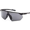 adidas Sport SP0076 Occhiali da Sole Donna, Occhiali da Sole Sportivi Sottili e Leggeri, Forma Lente Maschera, Lenti Fumo, Nero Opaco