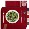 Sölmo Sølmo | Tovagliette Americane Lavabili - Con 6 Tovagliette + 6 Sottobicchieri - Realizzati in Feltro - Dimensioni Tovagliette: 32x42 cm; Sottobicchieri: 10x10 cm - Rosso Natale