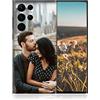 Naispanda Custodia Personalizzata per Samsung Galaxy S22 Ultra, Custodia Cover Personalizzata con la Tua Foto Testo, Custodia per con Foto Personalizzabili Custodia in Bordo in TPU Design in Vetro Posteriore