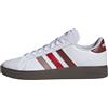 adidas Grand Court Base 2.0 Shoes, Scarpe Uomo, Ftwr White/preloved Ruby/Better Scarlet, 43 1/3 EU