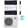 Mitsubishi Climatizzatore Condizionatore Mitsubishi Kirigamine Style Wifi R32 Nero e Bianco Trial Split Inverter 9000 + 9000 + 12000 BTU con U.E. MXZ-3F54VF NOVITÁ Classe A+++/A++