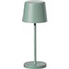 Lumisky Mini lampada da tavolo touch wireless in alluminio verde LED MINI OLIVE bianco dimmerabile H22cm