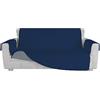 Italian Bed Linen Copridivano bicolore in microfibra TRENDY, Blu Scuro/Grigio Chiaro, 3 Posti