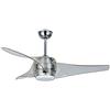Sûlion Ventilatore da soffitto grande, motore AC, fonte di luce LED da 18 W, 3000 K, pale in ABS, cromato/trasparente
