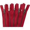 Aerzetix - C61539 - Set di 5 Cerniere Lampo N°5 separabili 55cm in Metallo Vintage - tiretto Decorativo - Colore Rosso Lampone - cursore pelletteria Cucito Gonna Jeans merceria