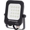 OPTONICA Temperatura colore Lampada 6000K Bianco Freddo, CONFEZIONE 1 *** Proiettore led 10 watt slim metallo nero ip65 equivalente 66 watt